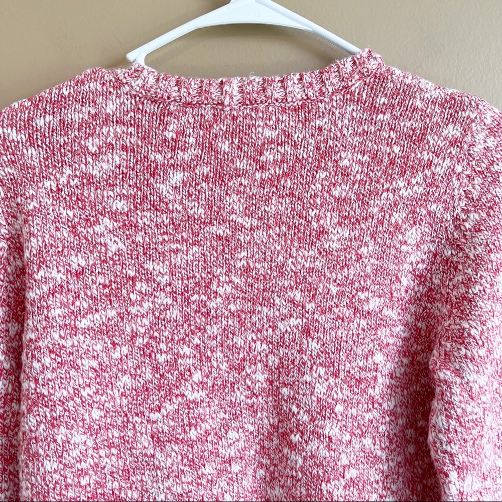 LL BEAN Women's Cotton Ragg Sweater Red Marled Size Small 100% Cotton - Picture 4 of 8